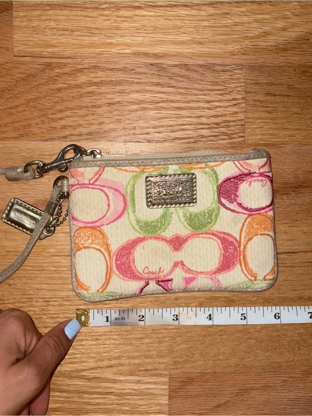 Coach Poppy Multicolor Graffiti Signature Wristlet Y2K Colorful Canvas